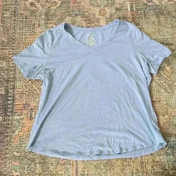 Blue V-neck Tee - Picture 2 of 5